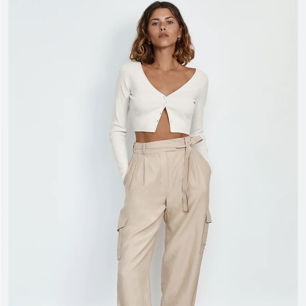 💕Aritzia-Wilfred Santorini Cropped Cardigan,S. New With Tags! Sold Out Color 🌸 - Picture 16 of 16